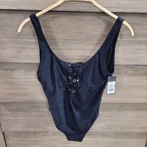 Women's Lace Up One Piece Low Back